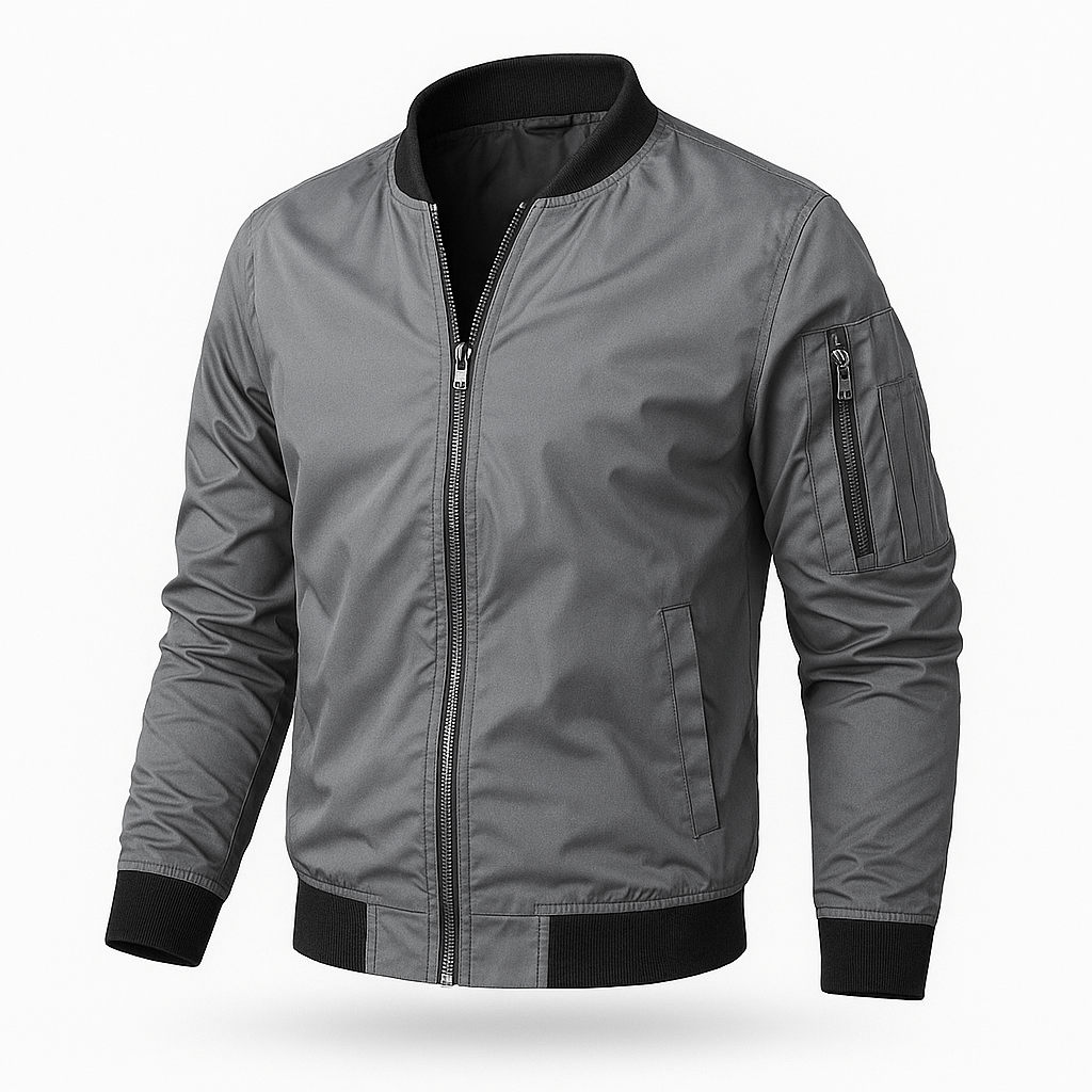 TrendAura Xavier Lightweight Bomber Jacket For Men Casual Everyday Outerwear With Durable Zip Front Closure