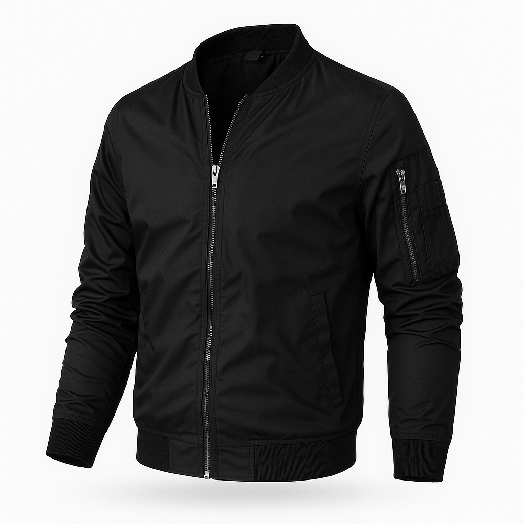 TrendAura Xavier Lightweight Bomber Jacket For Men Casual Everyday Outerwear With Durable Zip Front Closure