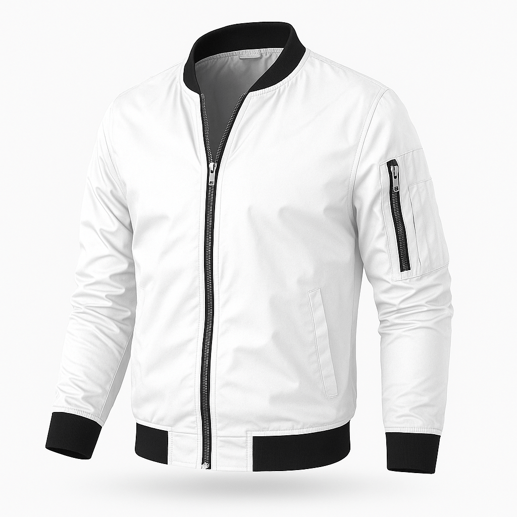 TrendAura Xavier Lightweight Bomber Jacket For Men Casual Everyday Outerwear With Durable Zip Front Closure