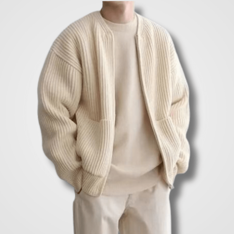 Premium Men's Knit Cardigan Zip Front Warmth Soft Knit for Office and Everyday Casual Wear