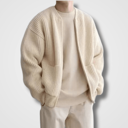 Premium Men's Knit Cardigan Zip Front Warmth Soft Knit for Office and Everyday Casual Wear