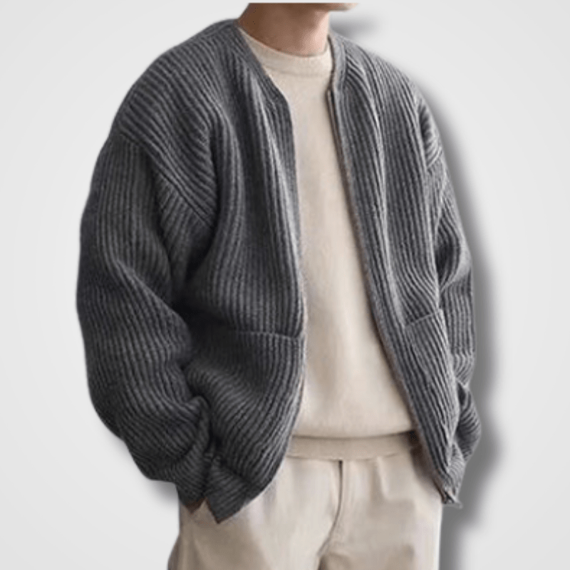 Premium Men's Knit Cardigan Zip Front Warmth Soft Knit for Office and Everyday Casual Wear