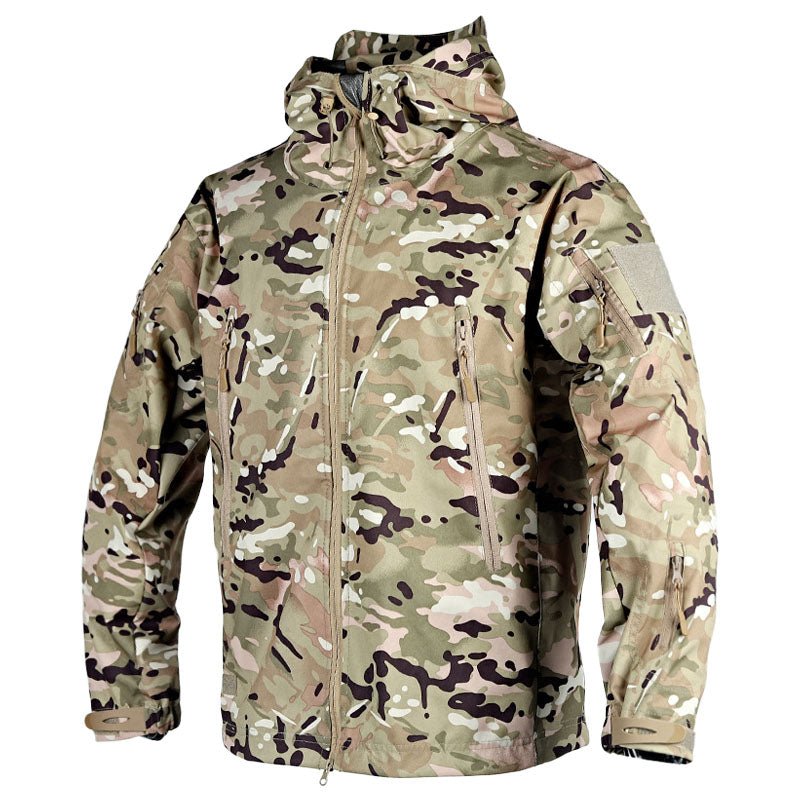 Women’s Outdoor Jacket – Weatherproof – Hooded – Zip Pockets – Adjustable Cuffs