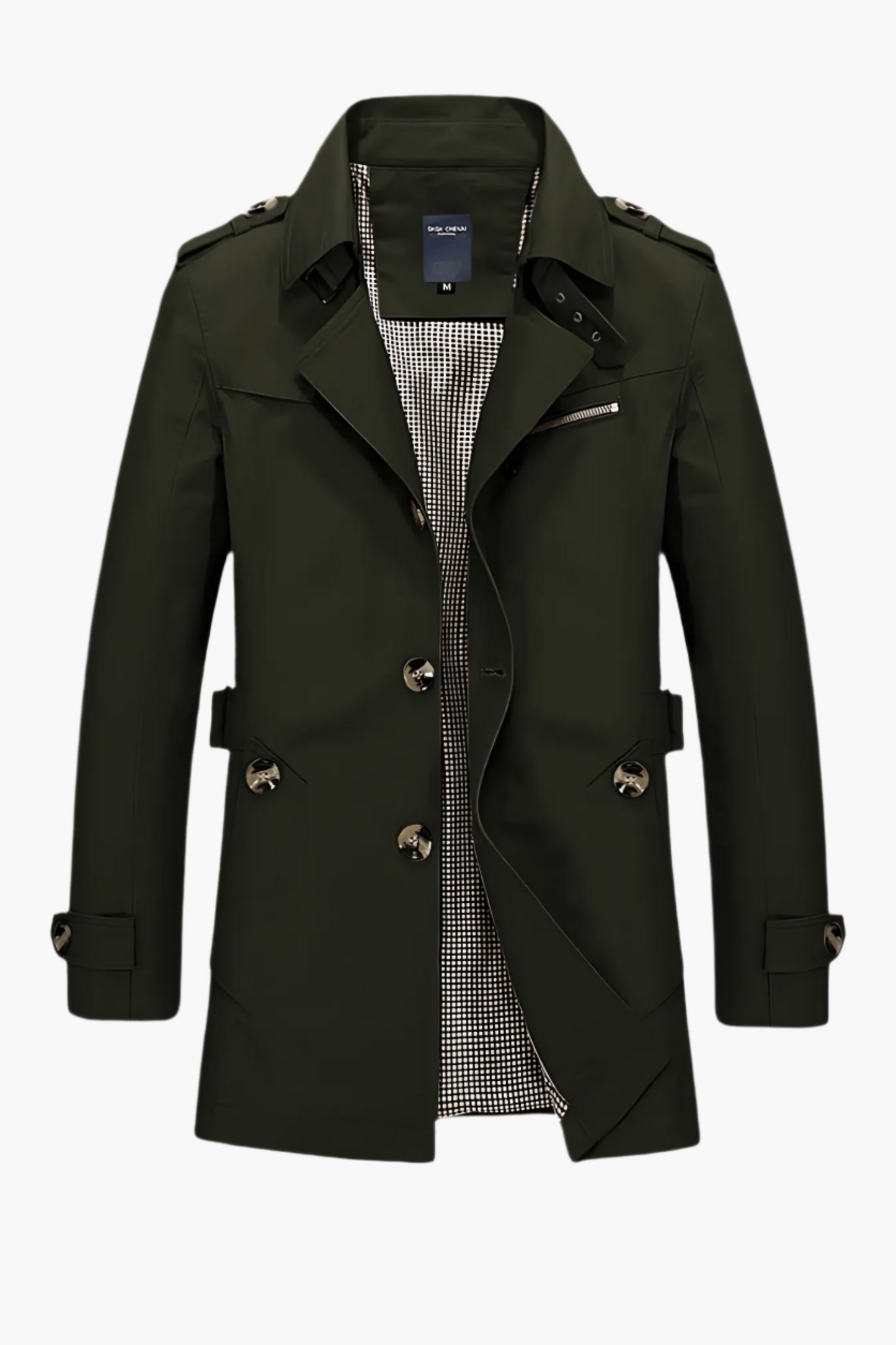 Mens Trench Coat Classic Modern Transitional Versatile Jacket For Business Casual Professionals