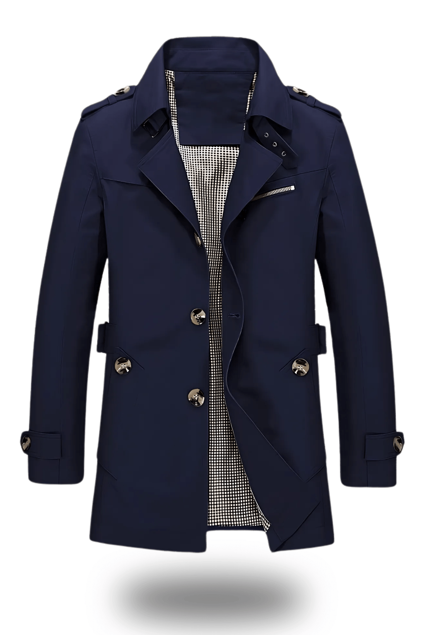 Classic trench coat with lapel collar