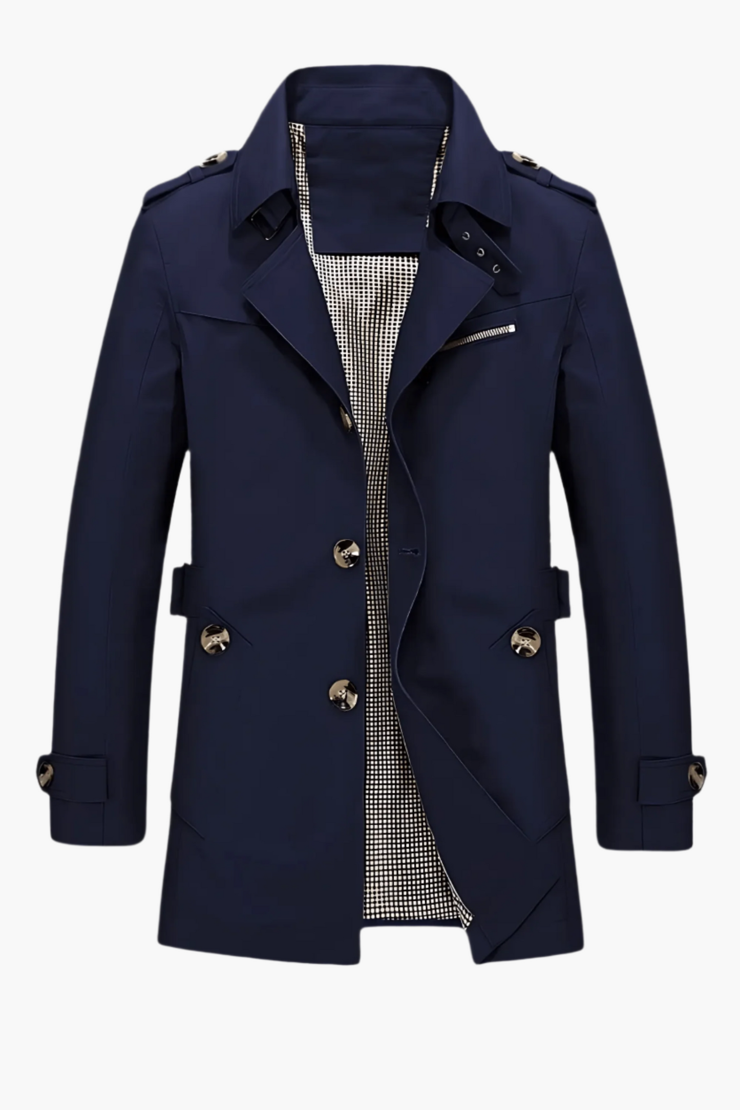 Mens Trench Coat Classic Modern Transitional Versatile Jacket For Business Casual Professionals