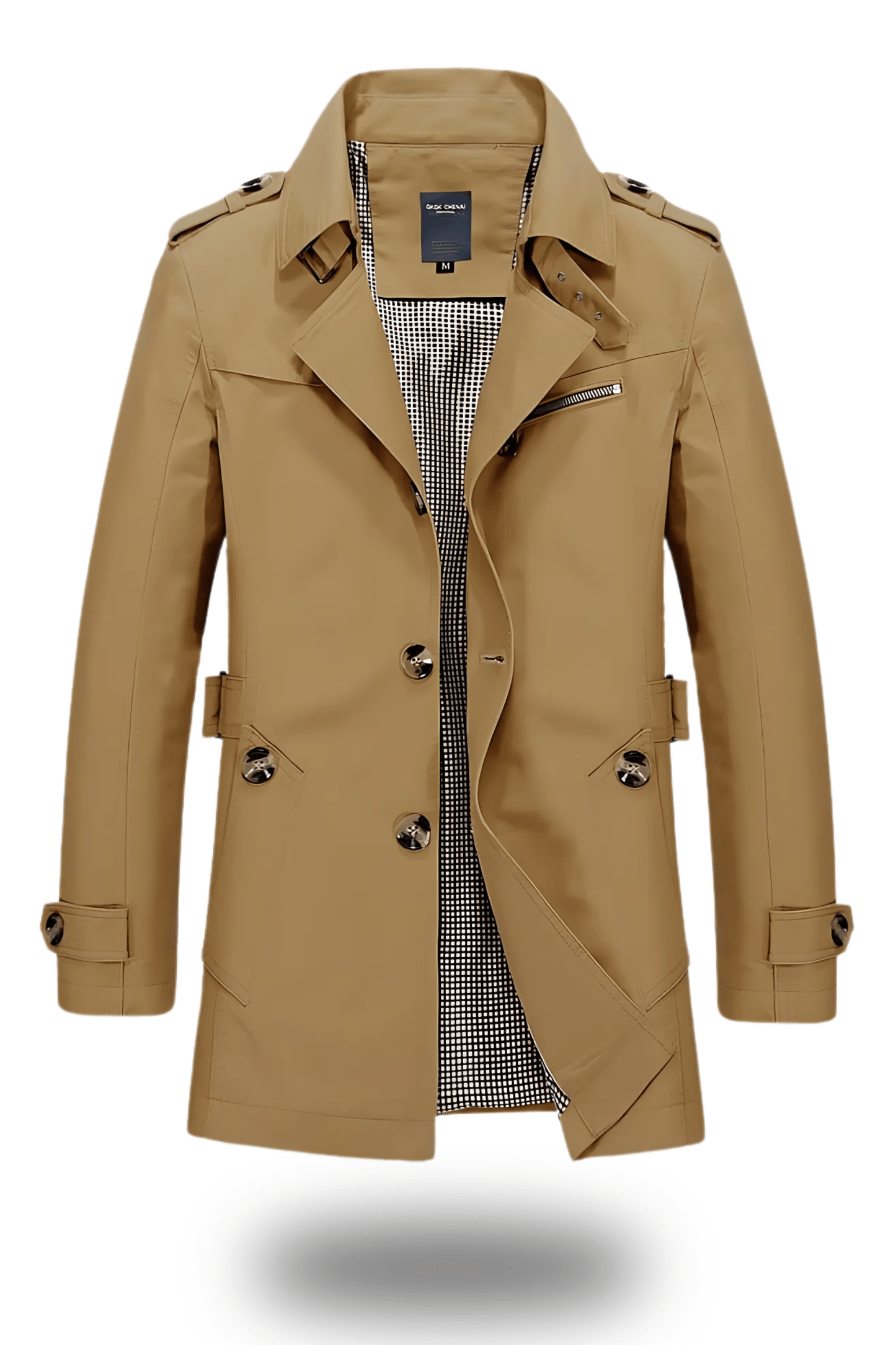 Classic trench coat with lapel collar