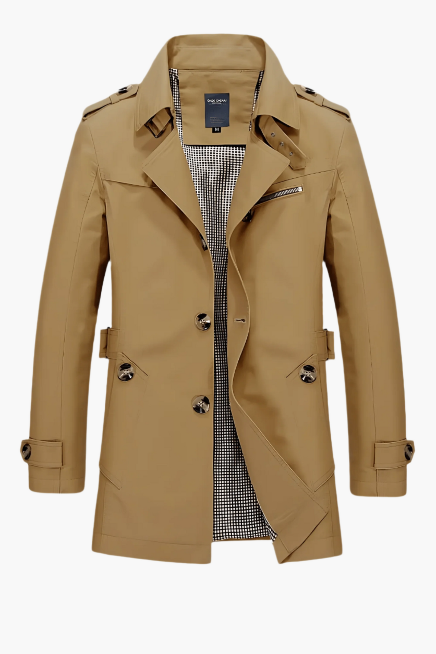 Mens Trench Coat Classic Modern Transitional Versatile Jacket For Business Casual Professionals