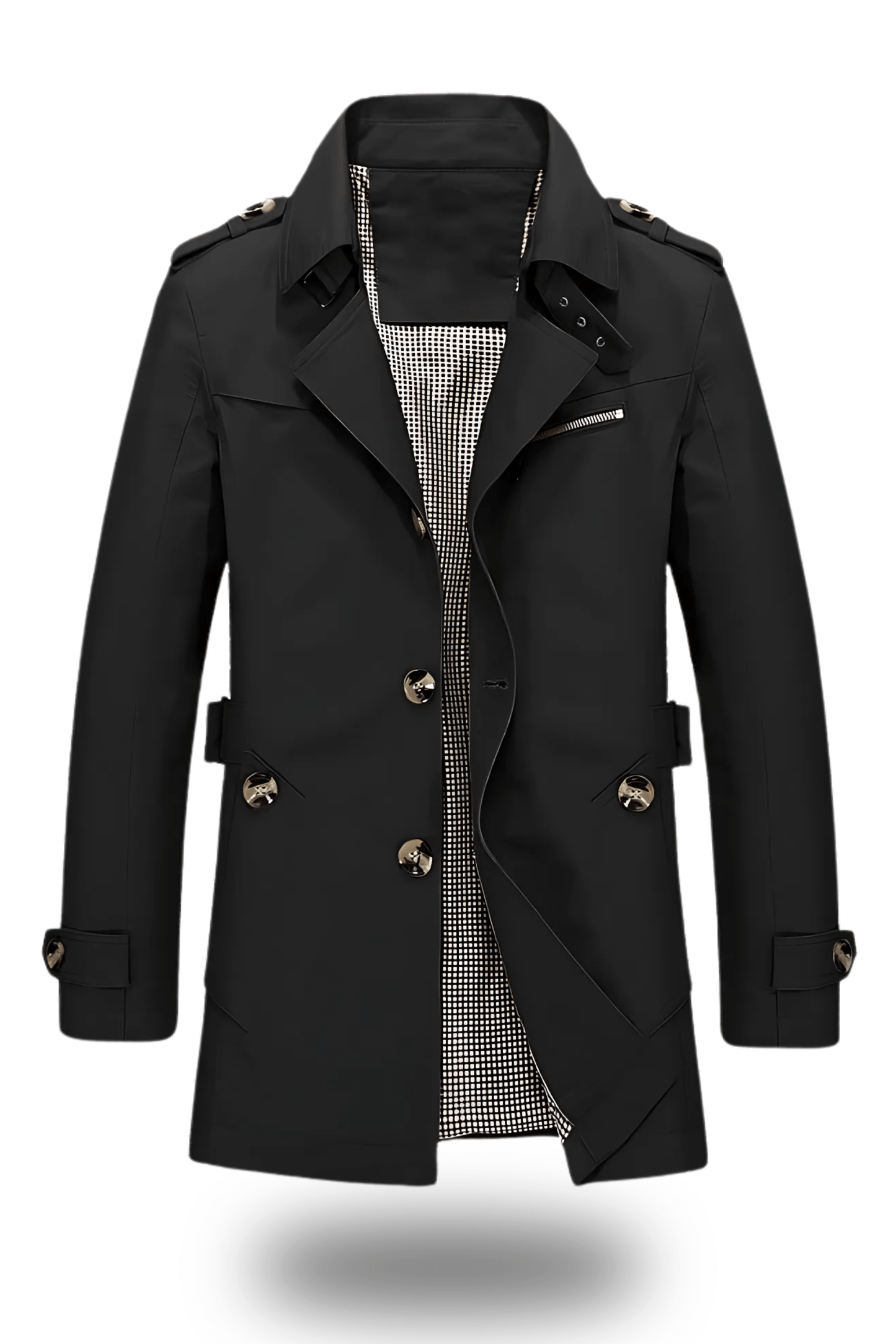 Classic trench coat with lapel collar