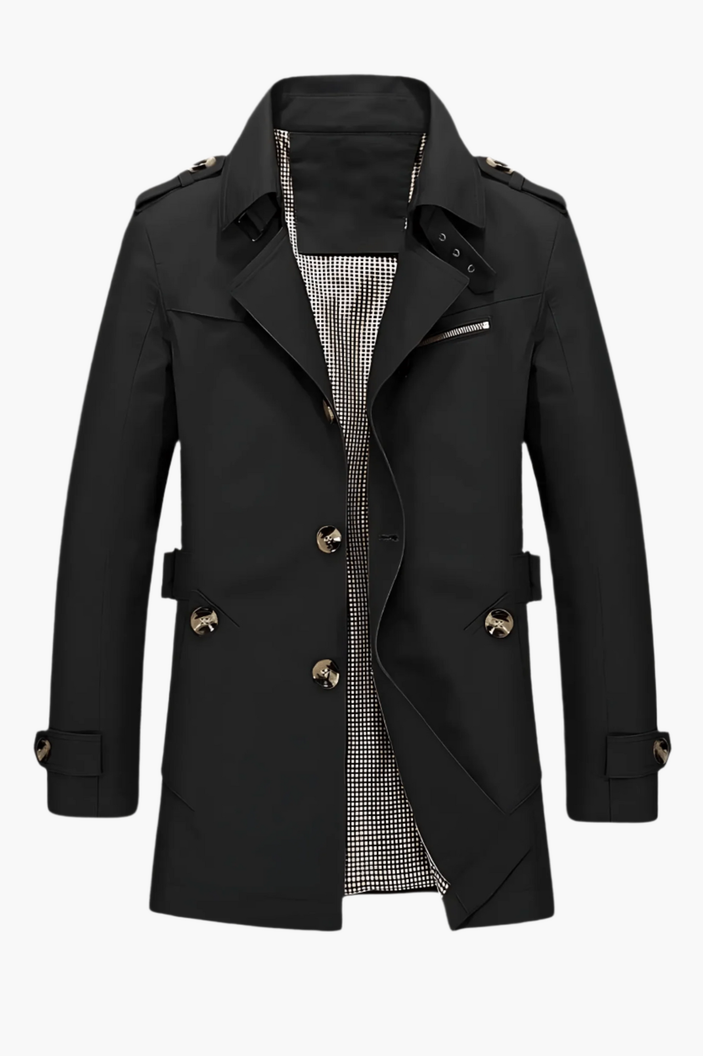 Mens Trench Coat Classic Modern Transitional Versatile Jacket For Business Casual Professionals
