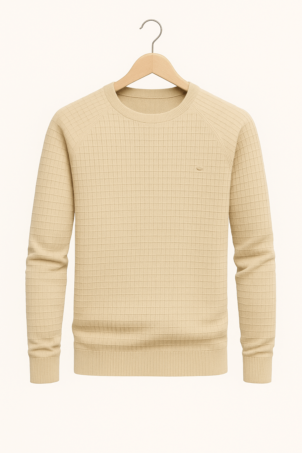 Men's Textured Jumper Long Sleeve Knit For Everyday Style And Structured Comfort Fit