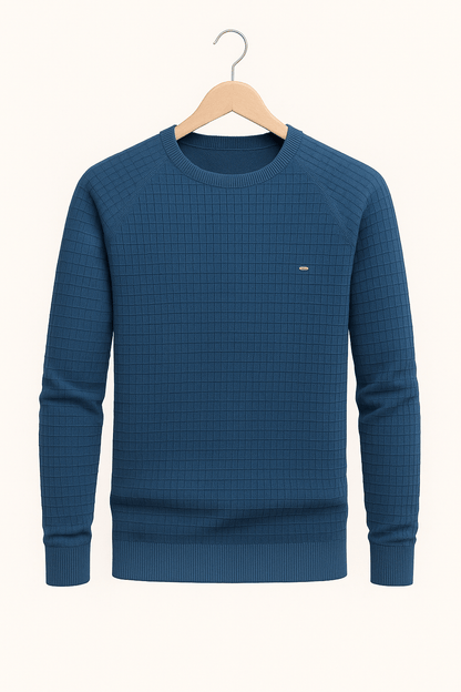Men's Textured Jumper Long Sleeve Knit For Everyday Style And Structured Comfort Fit