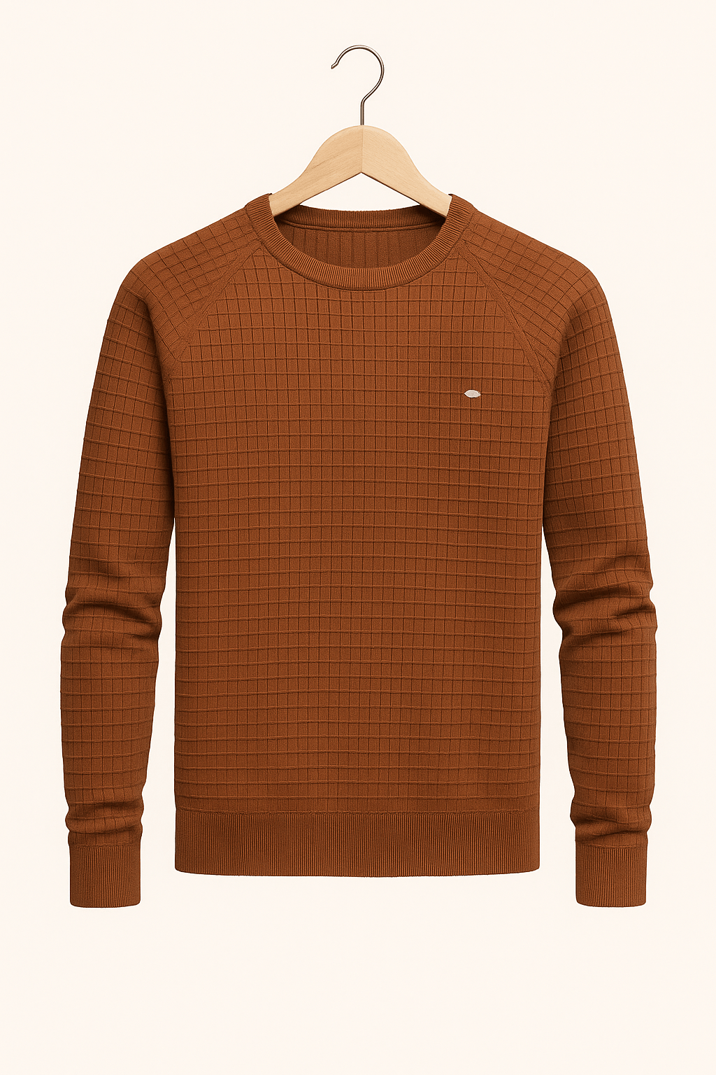 Men's Textured Jumper Long Sleeve Knit For Everyday Style And Structured Comfort Fit