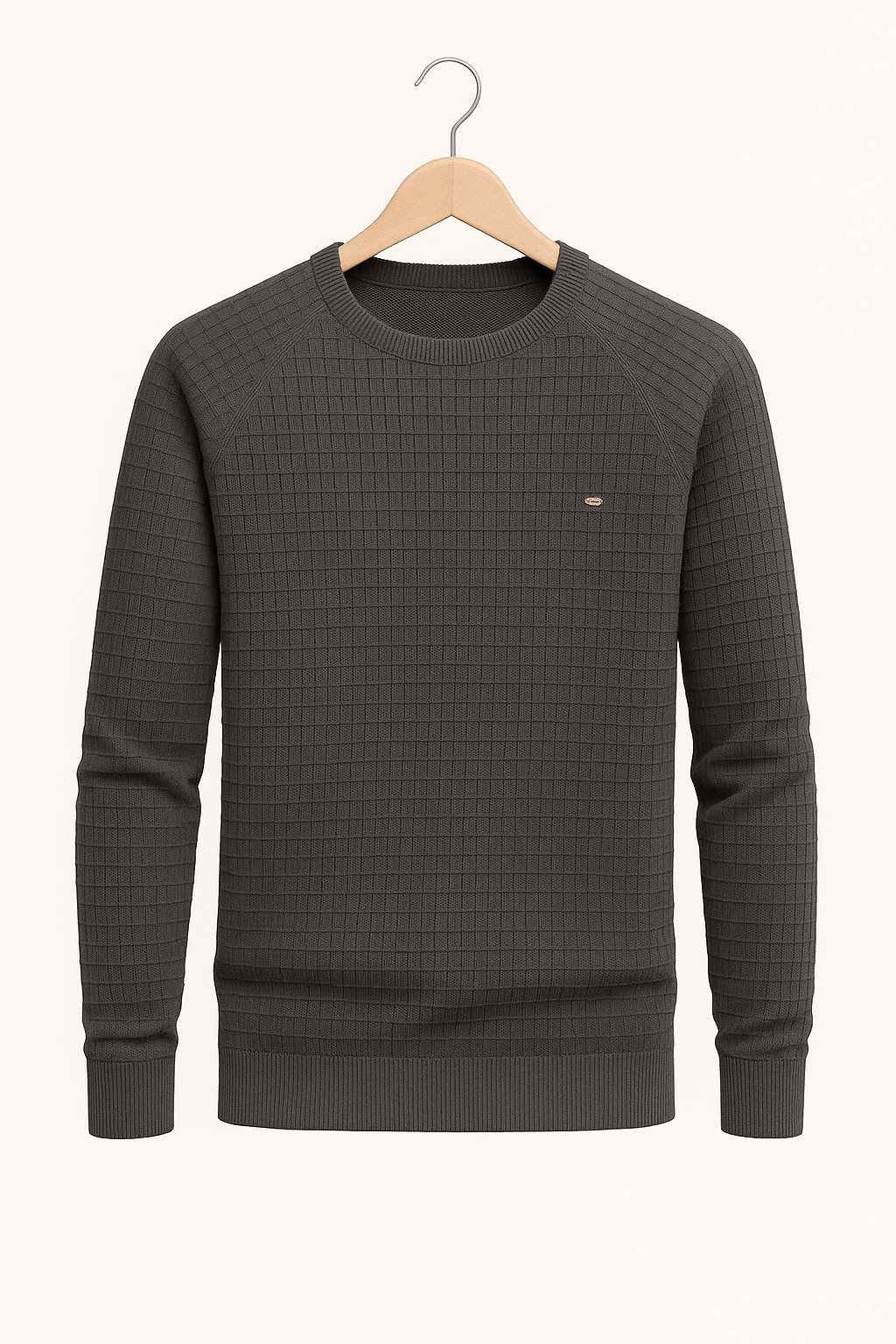 Men's Textured Jumper Long Sleeve Knit For Everyday Style And Structured Comfort Fit
