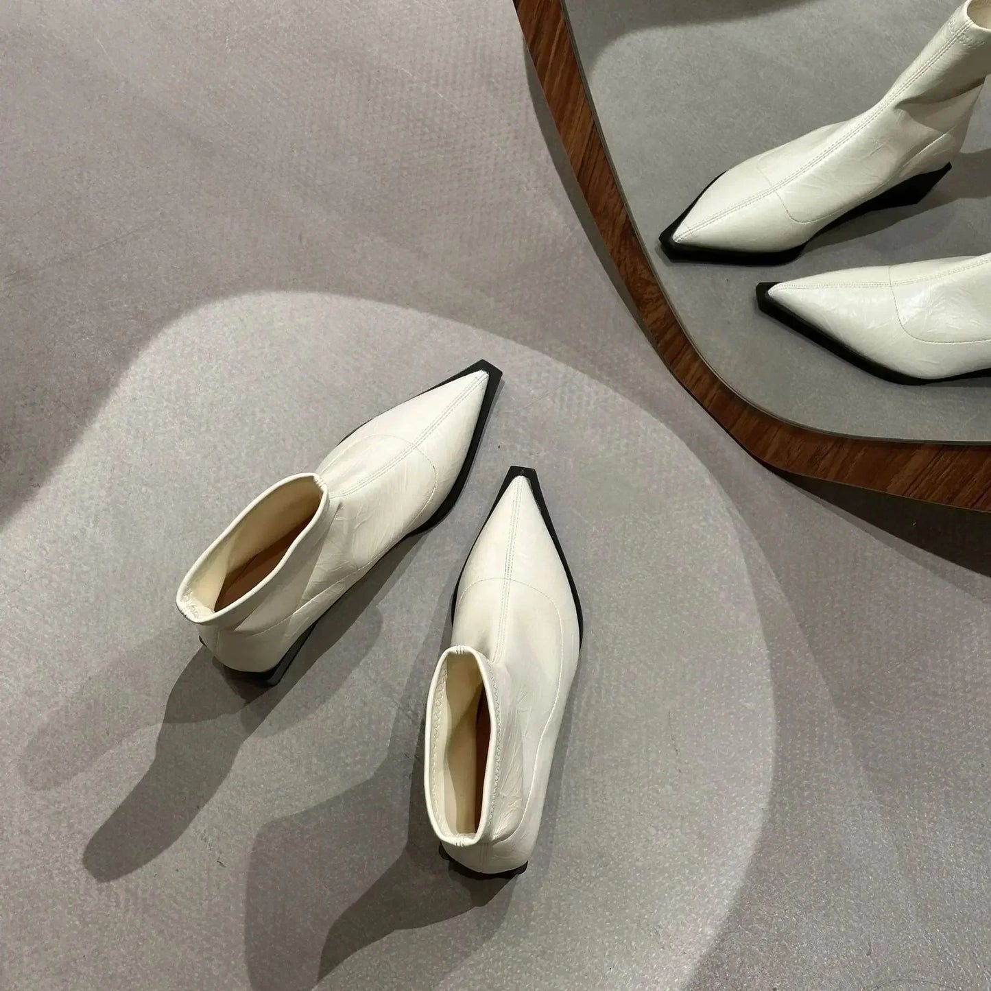 Women's Pointed Ankle Boots | Block Heel