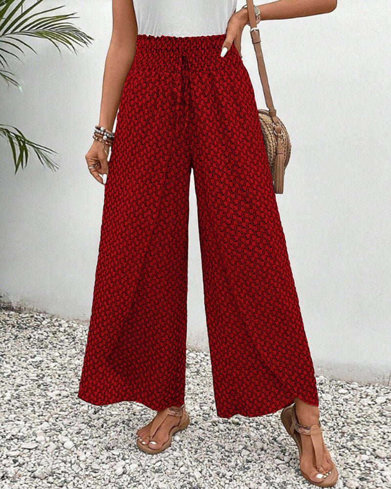 Women's High Waist Elastic Waist Wide Leg Pants Light And Airy Fit For Everyday Comfort And Style