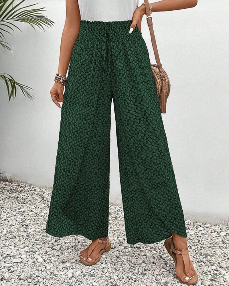 Women's High Waist Elastic Waist Wide Leg Pants Light And Airy Fit For Everyday Comfort And Style