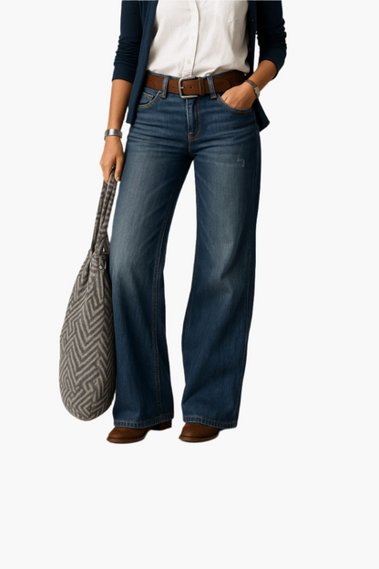 Women's Wide Leg Jeans – Casual 5-Pocket Denim Pants for Everyday & Leisure