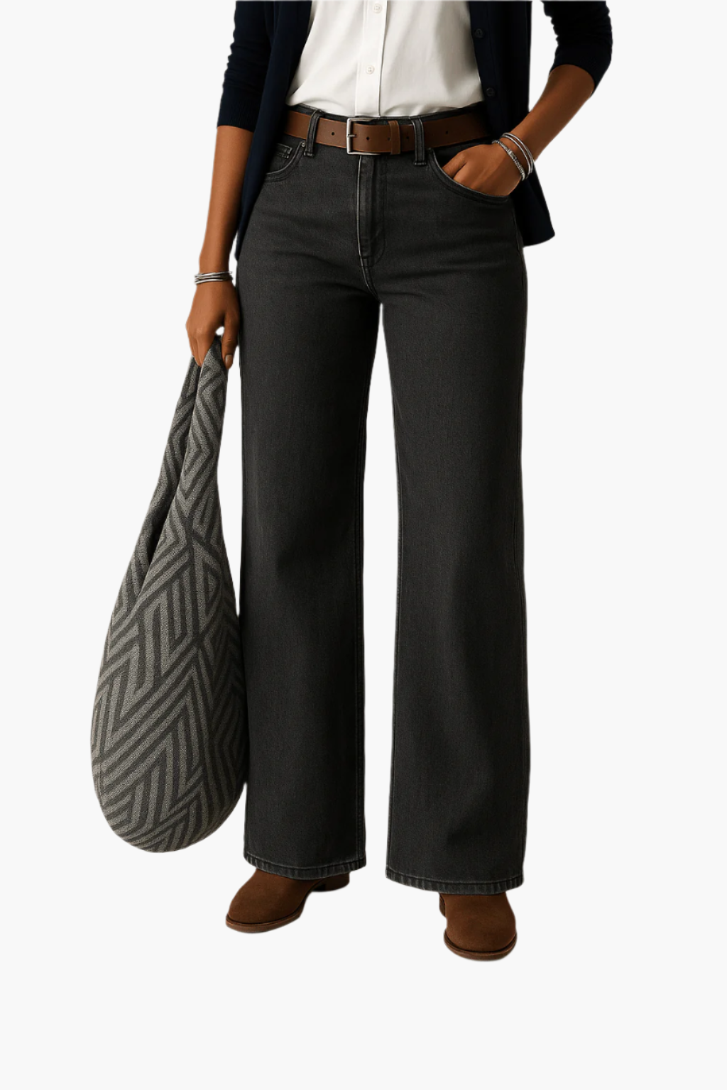 Women's Wide Leg Jeans – Casual 5-Pocket Denim Pants for Everyday & Leisure