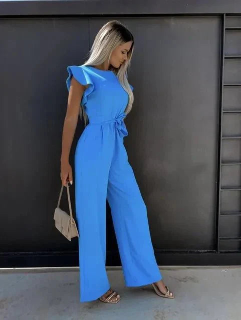 Libby Ruffled Sleeves Jumpsuit Set For Women Tailored Silhouette With Delicate Sleeve Detail Elegant Versatility