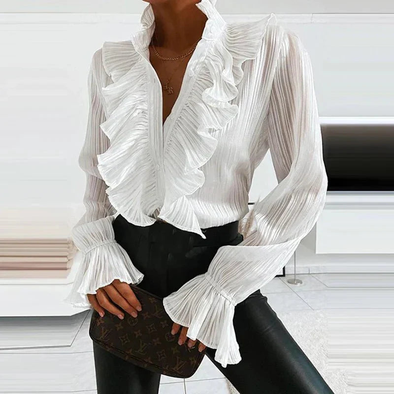 Arti | Trendy Ruffled Chiffon Blouse for Women