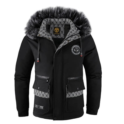 TrendAura Nathan Men's Winter Padded Hooded Jacket With Fur Trim And Thick Insulation