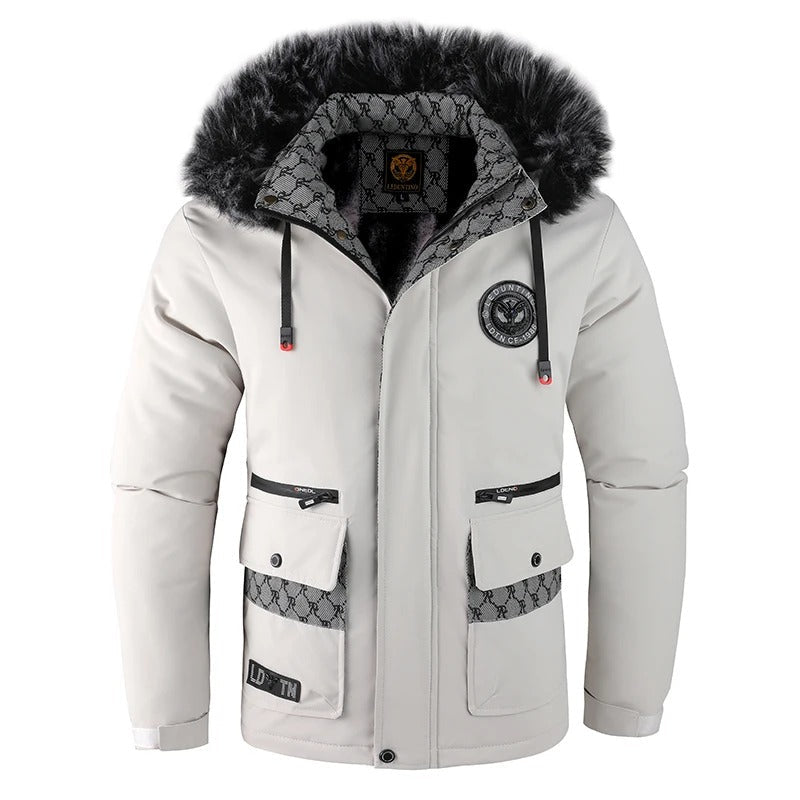TrendAura Nathan Men's Winter Padded Hooded Jacket With Fur Trim And Thick Insulation