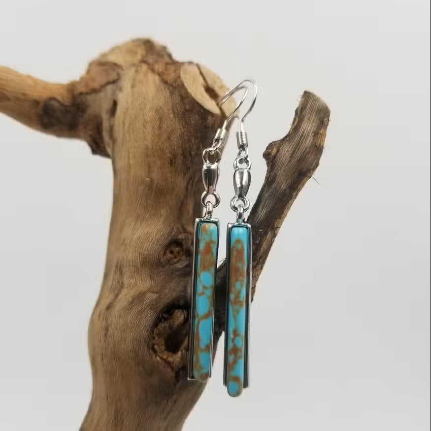 Women's Vintage Turquoise Earrings with Unique Design and Artisan Craftsmanship - TrendAura