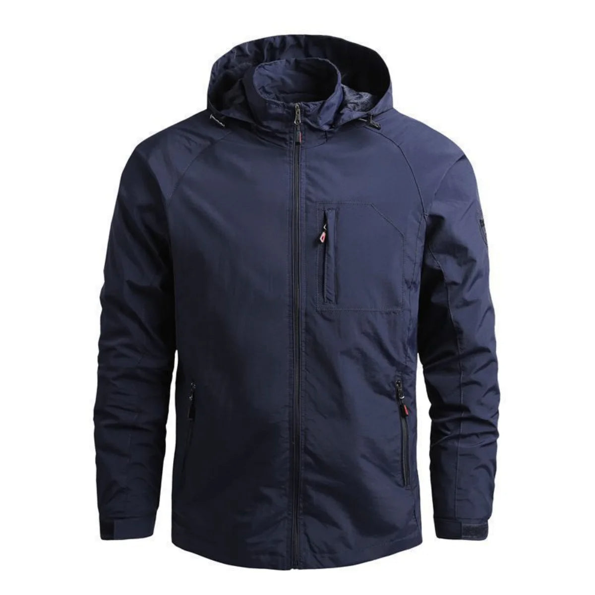 Lightweight Windbreaker Cargo Jacket For Men With Hooded Comfort And Ventilated Utility