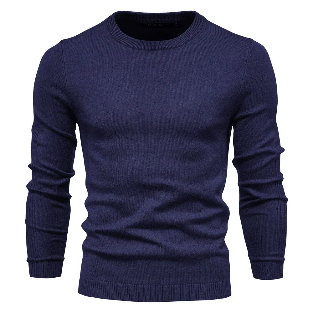 Mens Knit Jumper With Soft Knit Comfort For Casual Layering And Everyday Wear Ideal For Autumn Winter