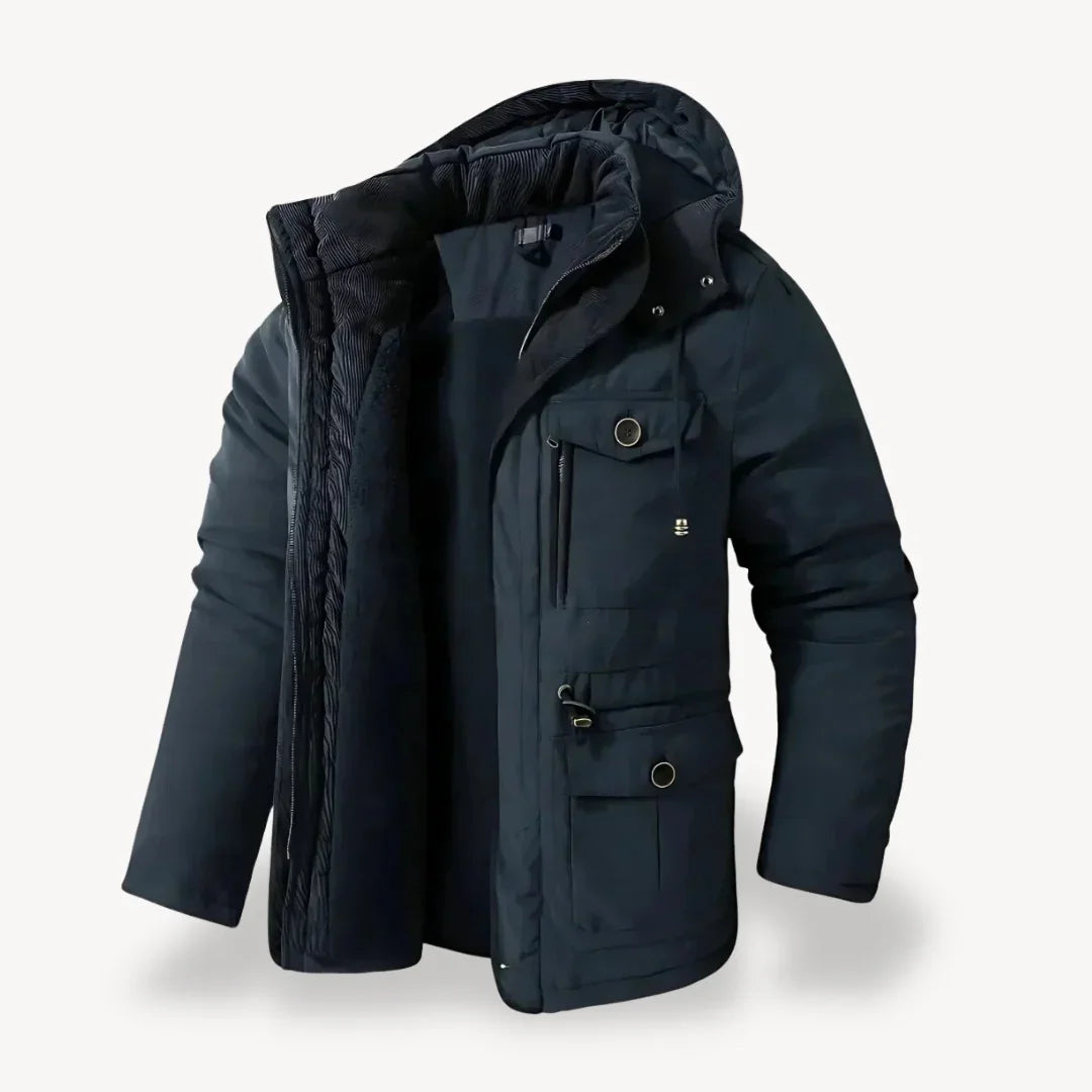 Anthony Mens Functional Heavy Duty Winter Jacket With Hood And Multiple Pockets For All Weather