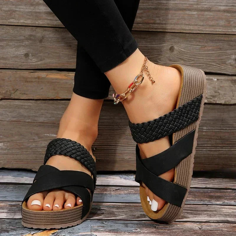 Camille™ Comfortable Cross Strap Platform Sandals
