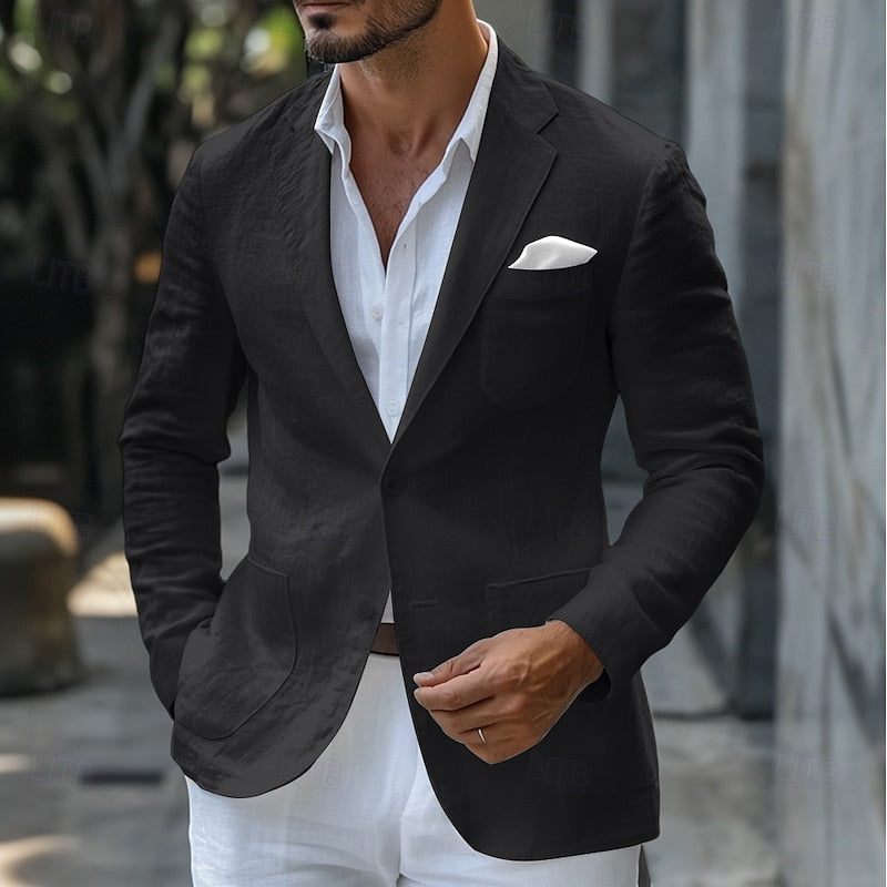 Summer linen blazer for men - Slim and lightweight fit