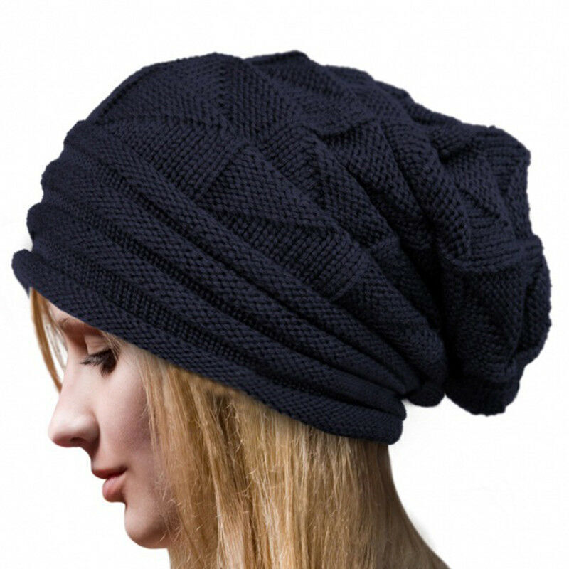 Nina Knitted Beanie Warm Wool Cotton Blend Oversized Cozy Winter Hat For Women Everyday Wear