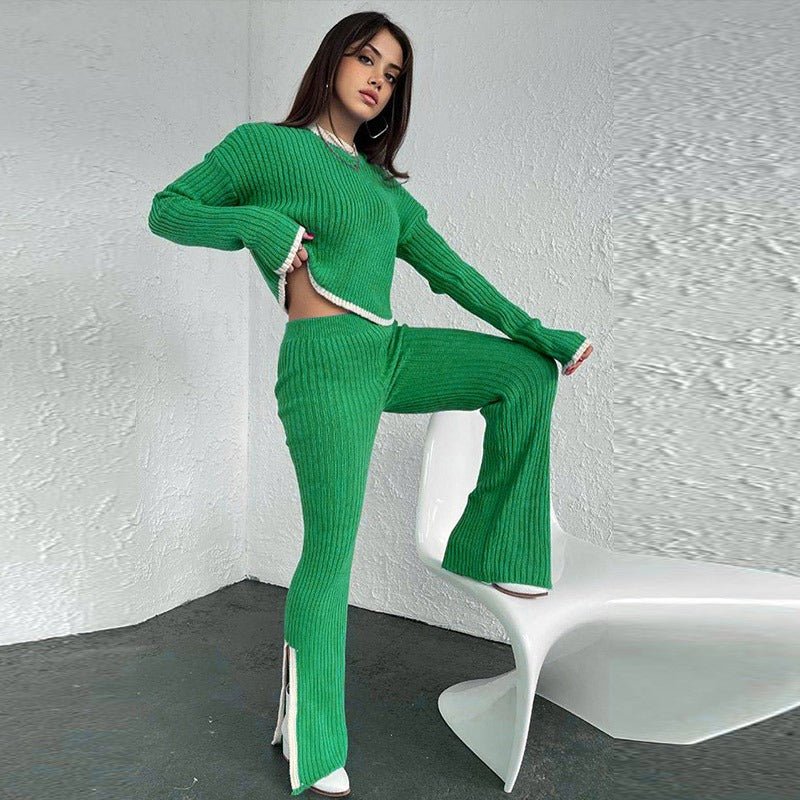Women's Knitted Two-Piece Set with Relaxed Fit and Versatile Style