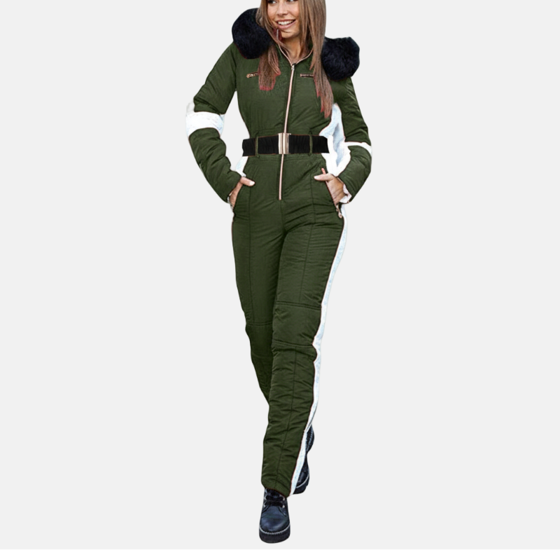 Women's Ski Suit - Belted One-Piece - Winter Outdoor Wear
