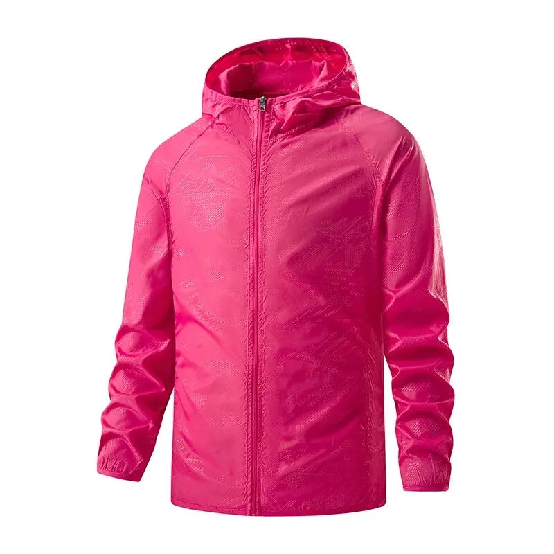 Olivia Unisex Waterproof Windbreaker Jacket for Hiking and Camping All Season Lightweight With Four Pockets