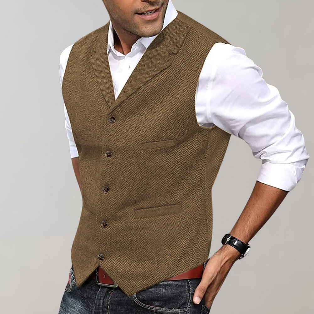 Olli Men's Vest With Timeless Cut And Clean Button Placket For Modern Gentlemen Layering Essential