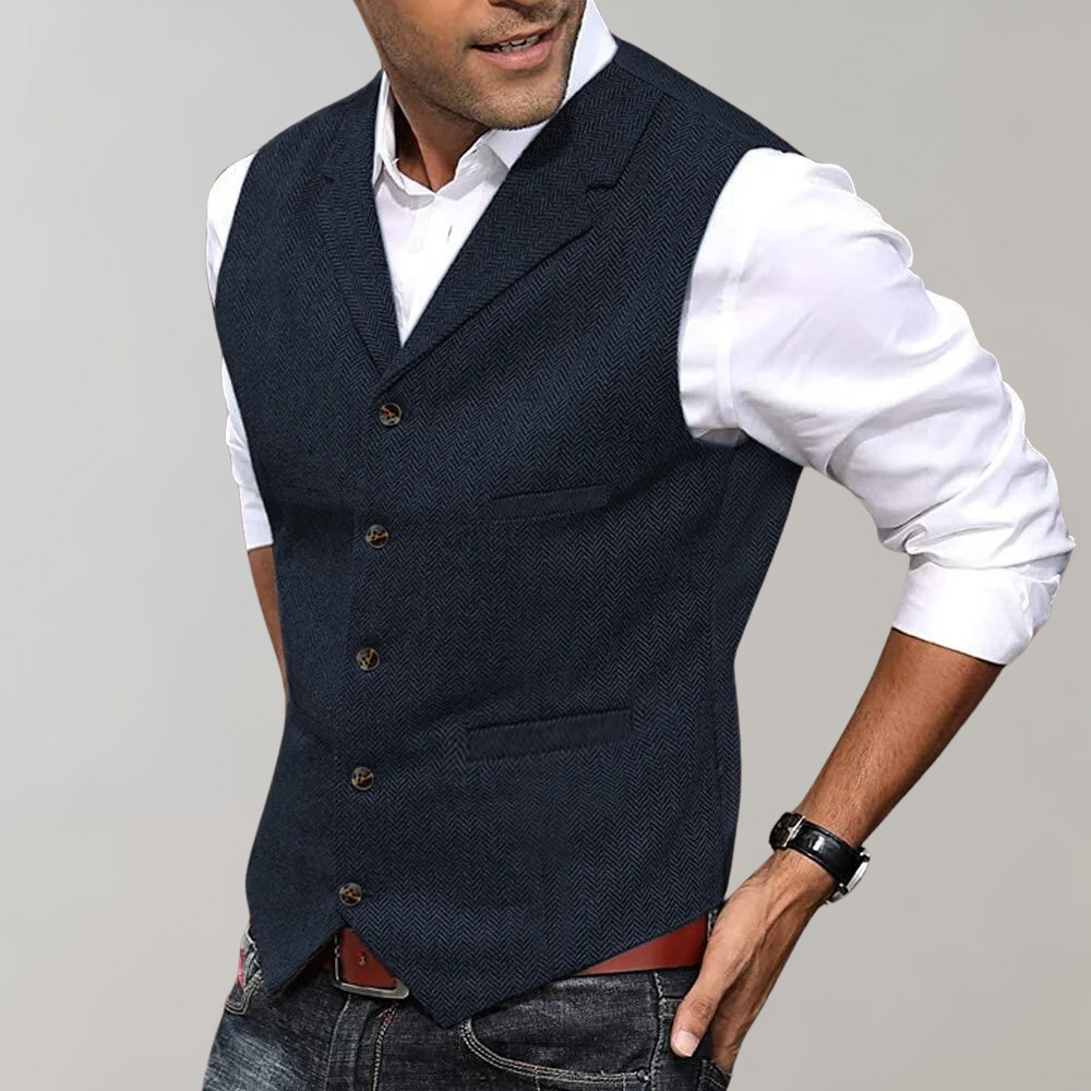 Olli Men's Vest With Timeless Cut And Clean Button Placket For Modern Gentlemen Layering Essential