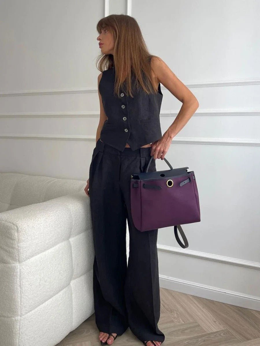 Women's Two-Piece Set with Relaxed Fit and Versatile Style