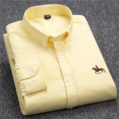 Oscar Striped Shirt With Embroidered Chest Detail For Men Breathable Cotton Comfort