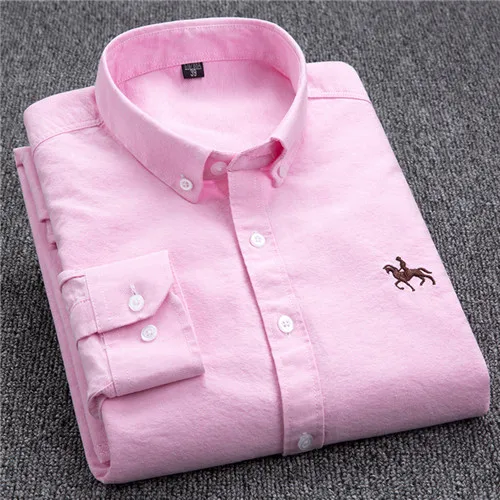 Oscar Striped Shirt With Embroidered Chest Detail For Men Breathable Cotton Comfort