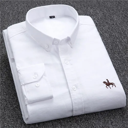 Oscar Striped Shirt With Embroidered Chest Detail For Men Breathable Cotton Comfort