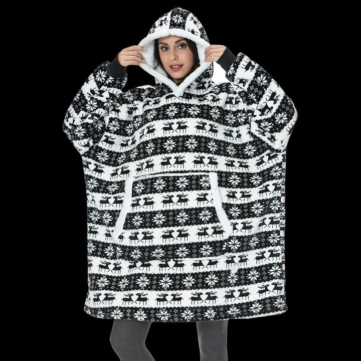 Giant Blanket Hoodie Oversized Cozy Wearable Blanket for Home and Outdoor Lounging