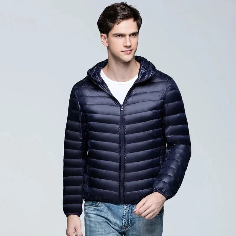 Owen Men's Ultralight Puffer Jacket for Winter by TrendAura Packable Hooded Warmth and Comfort