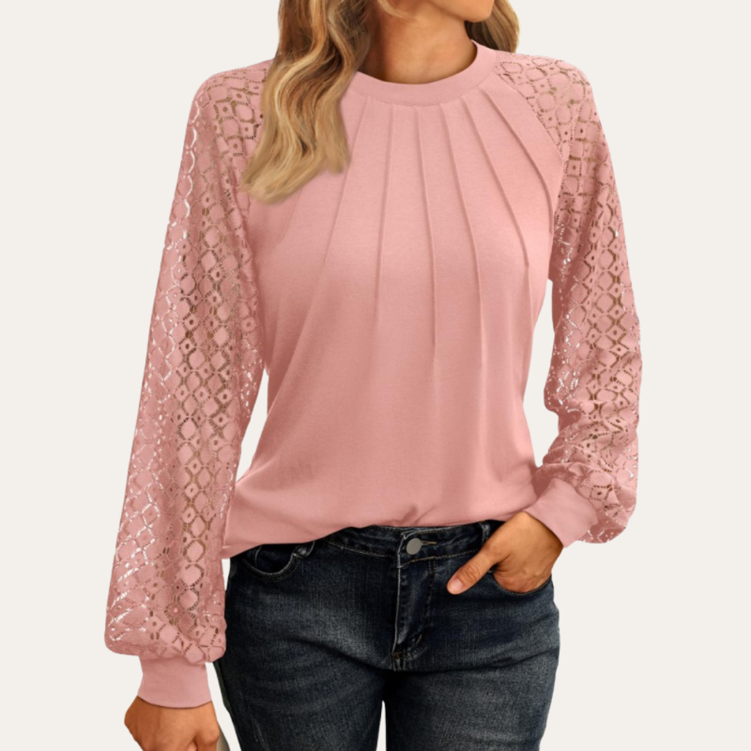 Manik Classic Lace Sleeve Blouse For Women Elegant Comfort Office Ready Top For Professionals