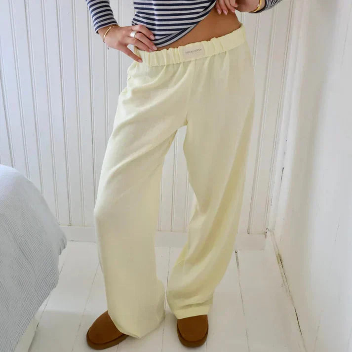 Samantha Linen Pants For Women Flowy Fit Lightweight Breathable Comfort And Style