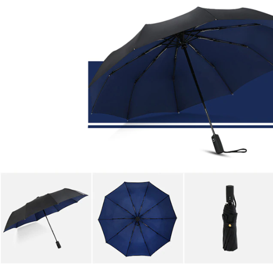 TrendAura Storm-Proof Folding Umbrella - Wind-Resistant Durable Design For Rain And Wind Protection