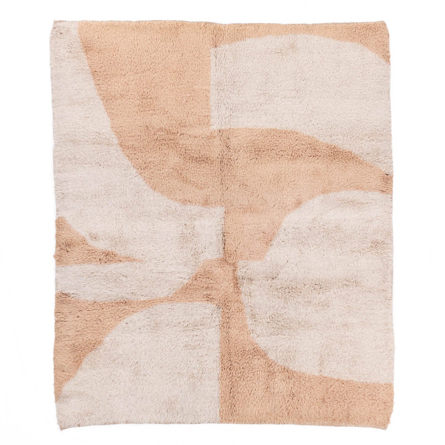 Peach Fossil - Luxury Shag Moroccan Rug - TrendAura