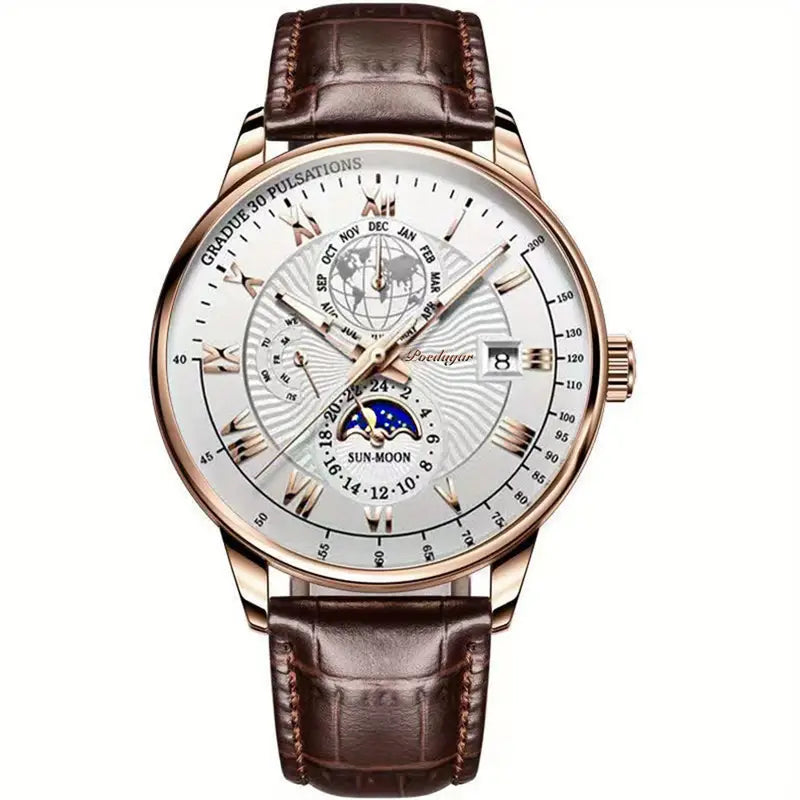 LunaCraft Moon Phase Watch Handcrafted With Moon Phase Display Celestial Craftsmanship For Artful Everyday Style